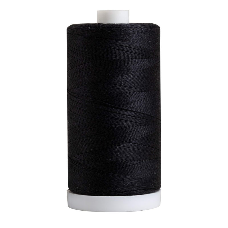 Connecting Threads Black 100% Cotton Thread for Sewing, Quilting, and Crafting - 50-Weight - 1200 Yard Large Spool (Black)
